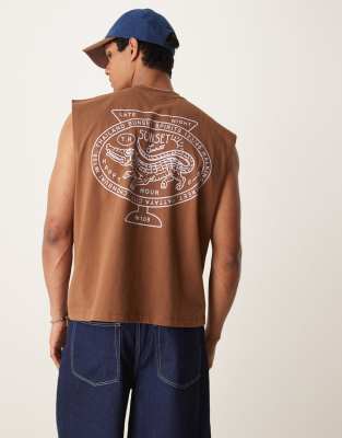 Asos Design Oversized Tank With Back City Graphic