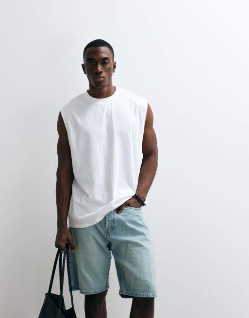 ASOS DESIGN oversized tank with celestial spine print in white, 3 of 5