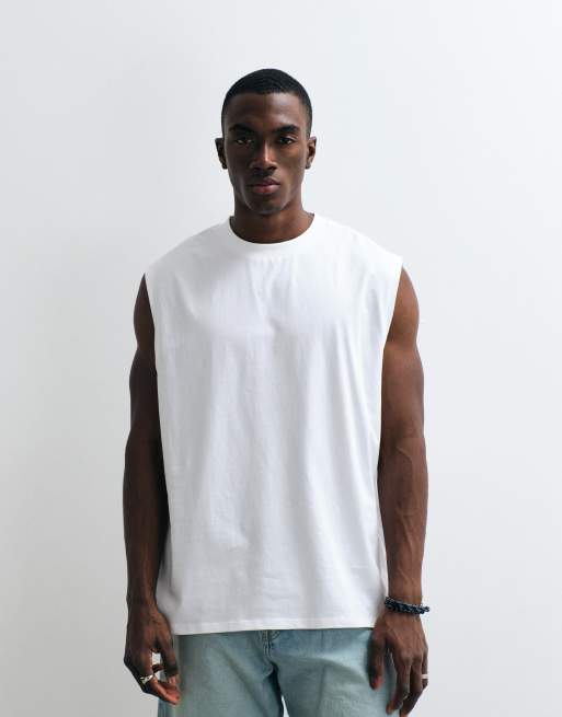ASOS DESIGN oversized tank with celestial spine print in white, 5 of 5