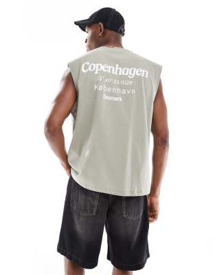 ASOS DESIGN OVERSIZED TANK WITH COPENHAGEN TEXT GRAPHIC 