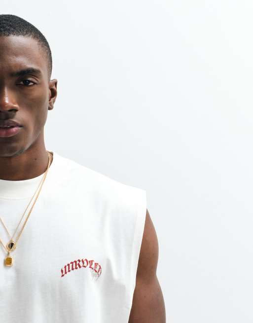 ASOS DESIGN oversized tank with cowboy graphic in cream, 2 of 5