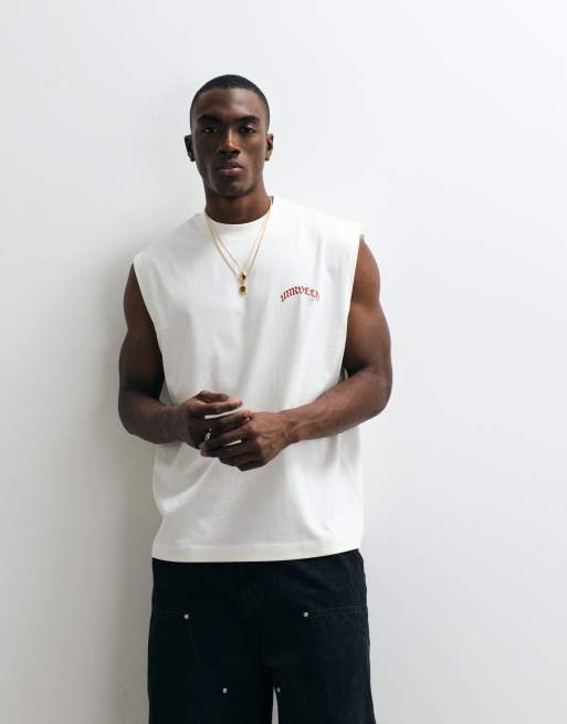 ASOS DESIGN oversized tank with cowboy graphic in cream, 4 of 5