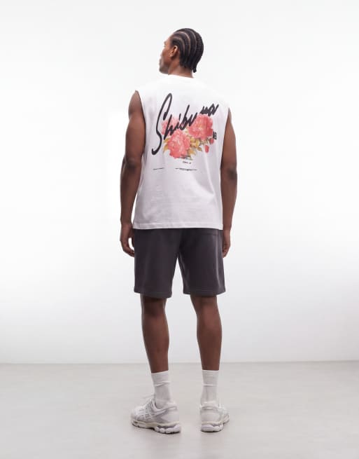 ASOS DESIGN oversized tank with floral back print in white, 3 of 5