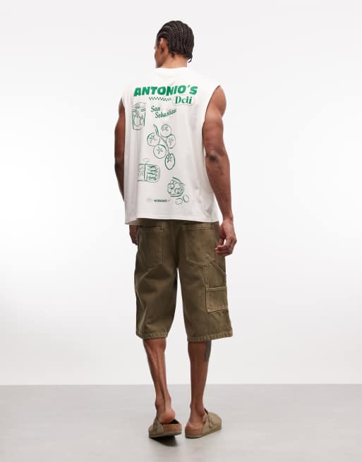 ASOS DESIGN oversized tank with food and drink graphic in off white, 2 of 5
