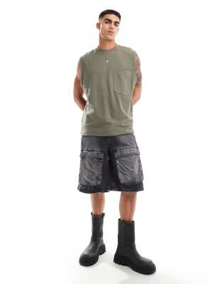 ASOS DESIGN OVERSIZED TANK WITH FRONT POCKET 