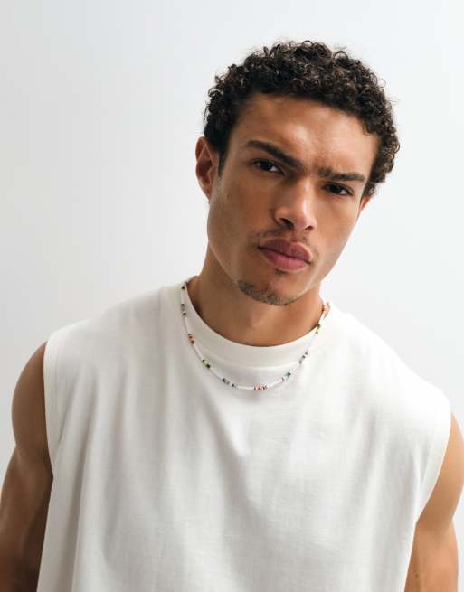 ASOS DESIGN oversized tank with limoncello graphic in off white, 3 of 9