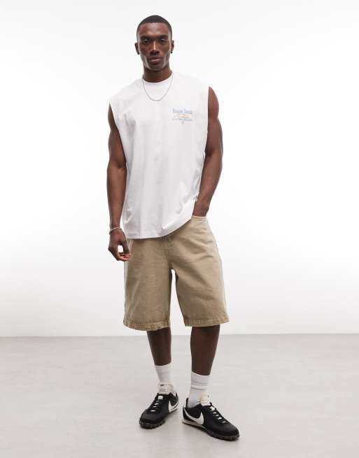 ASOS DESIGN oversized tank with Marseille graphic in white , 2 of 5
