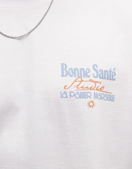 ASOS DESIGN oversized tank with Marseille graphic in white , 3 of 5