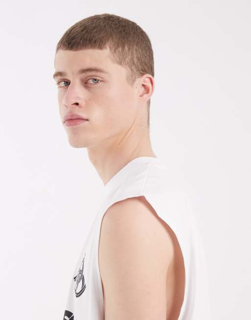 ASOS DESIGN oversized tank with paraiso football graphic in white , 4 of 5