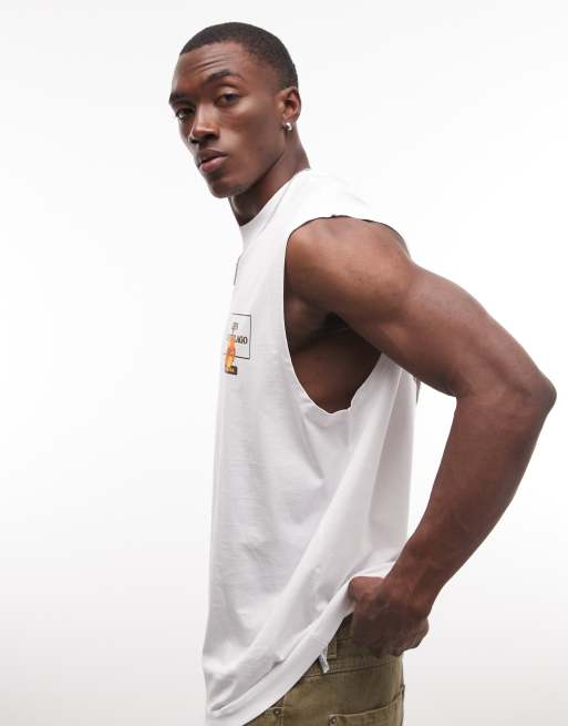 ASOS DESIGN oversized tank with pool graphic in white, 4 of 5