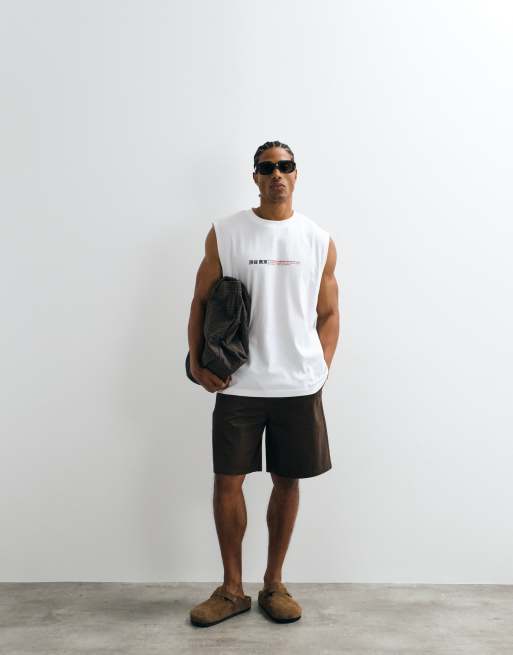 ASOS DESIGN oversized tank with spine graphic in white, 3 of 5