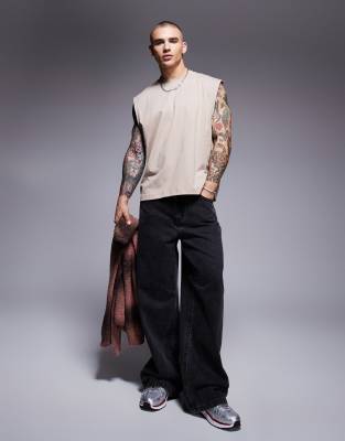 ASOS DESIGN OVERSIZED TANK WITH TEXT GRAPHIC 
