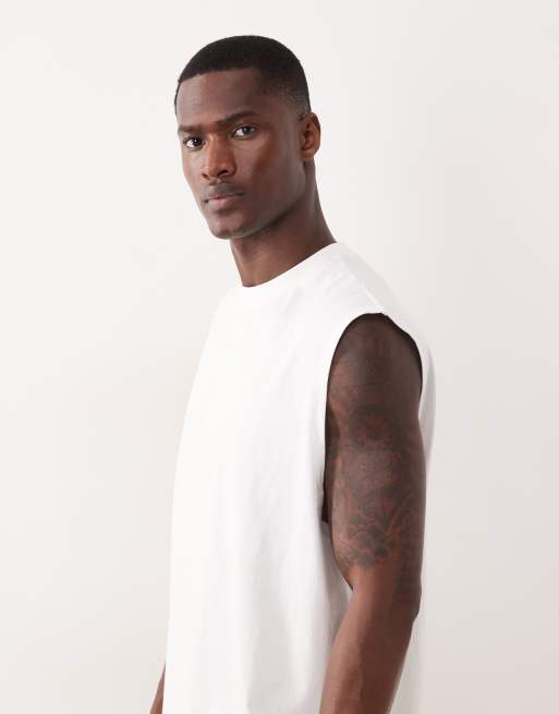 ASOS DESIGN oversized tank with text print in white, 4 of 7