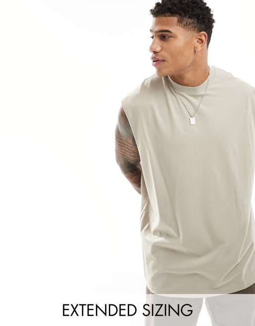 ASOS DESIGN - Oversized tanktop in stone