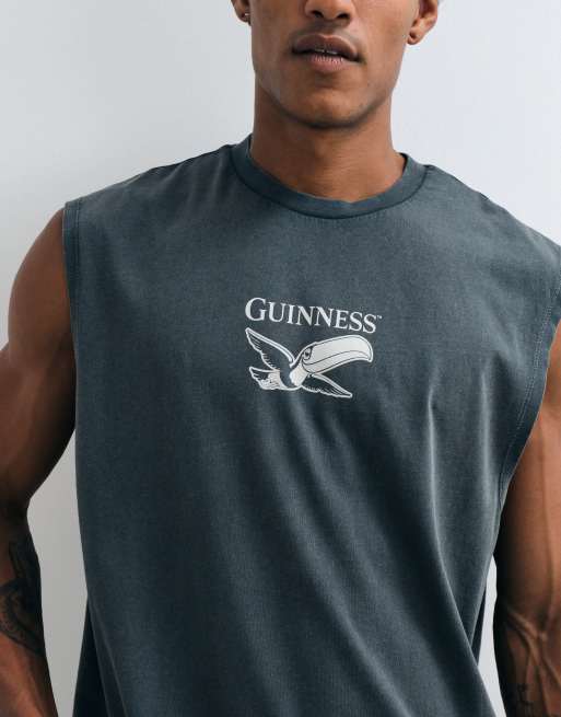 ASOS DESIGN oversized tanktop med Guinness-print i vasket sort, 5 af 5