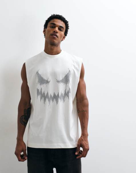 ASOS DESIGN oversized tanktop med Halloween-print i creme - view 1