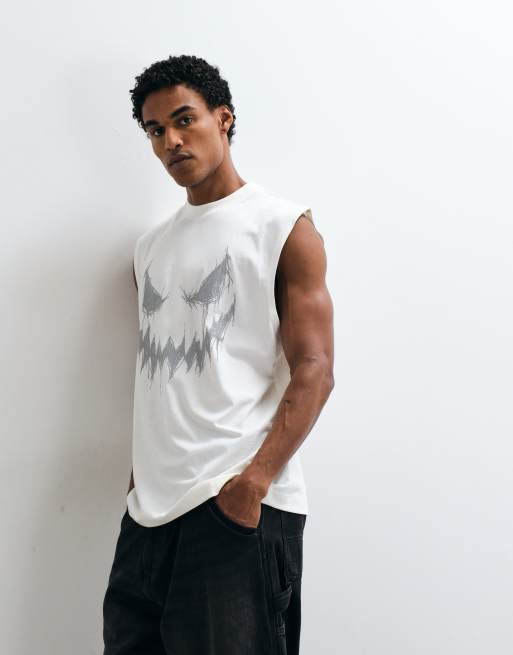 ASOS DESIGN oversized tanktop med Halloween-print i creme, 4 af 5