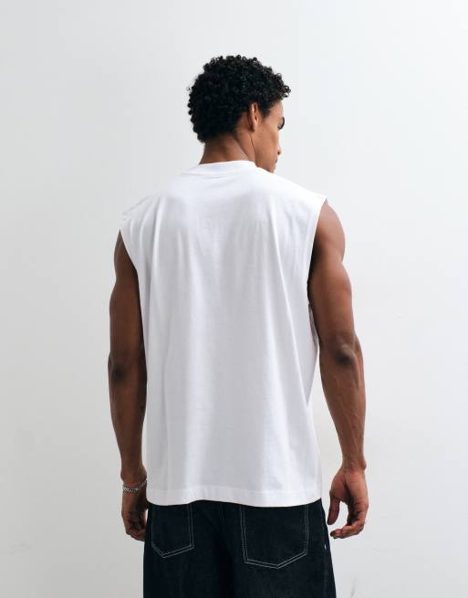 ASOS DESIGN oversized tanktop med Halloween-print i hvid, 4 af 5