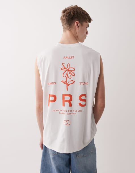 ASOS DESIGN - Oversized tanktop met bloemenprint in wit - view 1