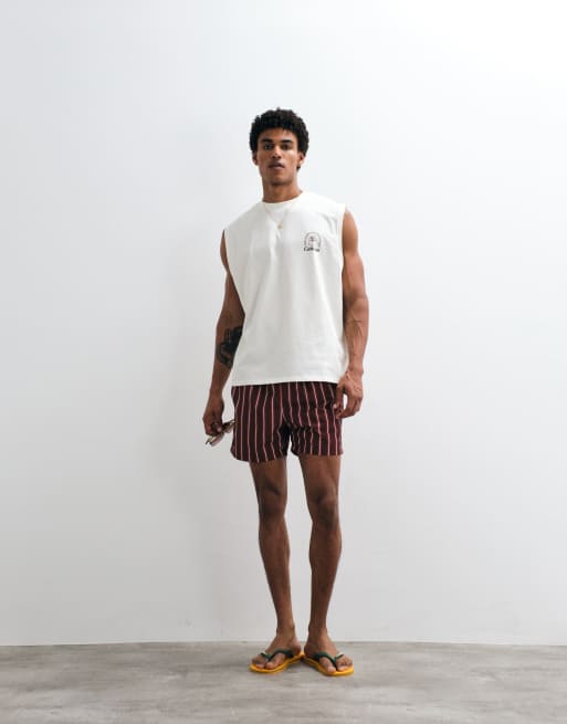 ASOS DESIGN - Oversized tanktop met grafische palmprint in gebroken wit, 2 van 7