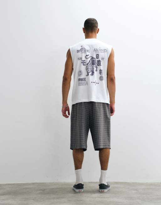 ASOS DESIGN - Oversized tanktop met grafische tijgerprint in wit, 2 van 5