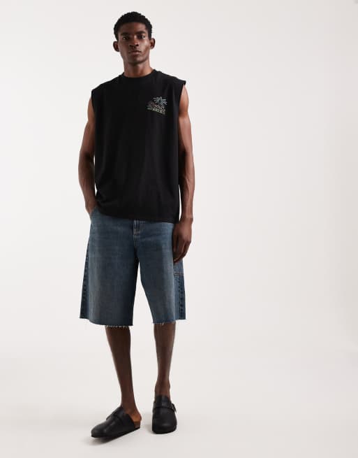 ASOS DESIGN - Oversized tanktop met Miami-print in zwart, 2 van 5