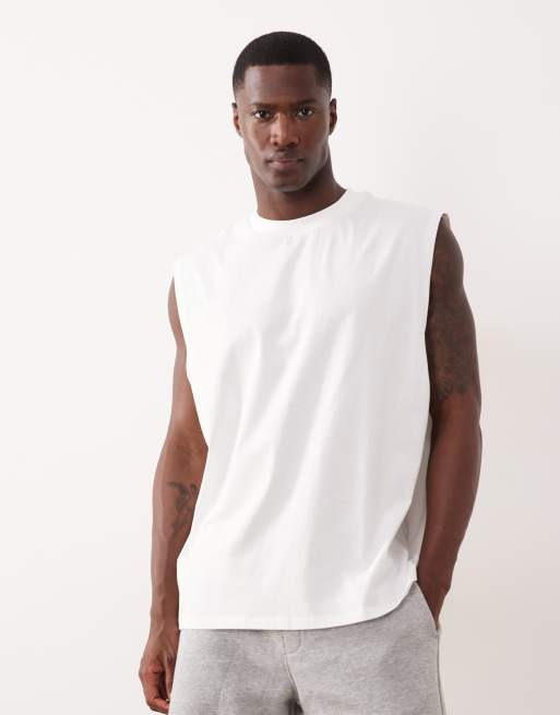 ASOS DESIGN - Oversized tanktop met print op de rug in wit, 3 van 7