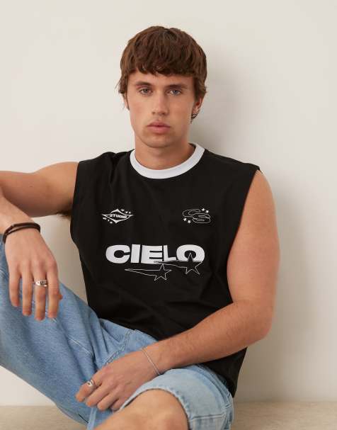 ASOS DESIGN - Oversized tanktop met printdetail in zwart - view 1