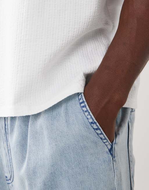 ASOS DESIGN - Oversized tanktop van seersuckerstof in wit, 5 van 5