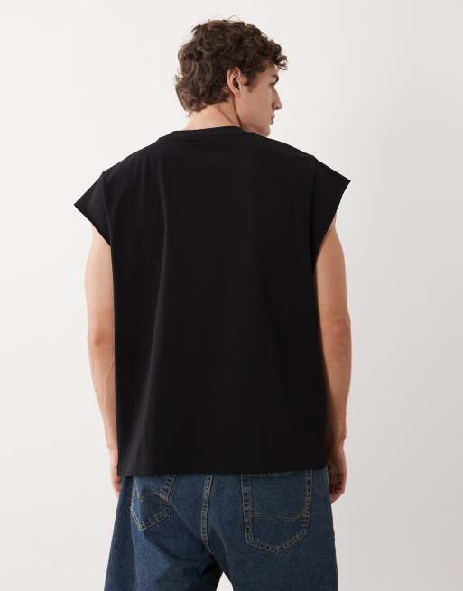 ASOS DESIGN - Oversized tanktop van zware stof met kapmouwtjes in zwart, 5 van 5