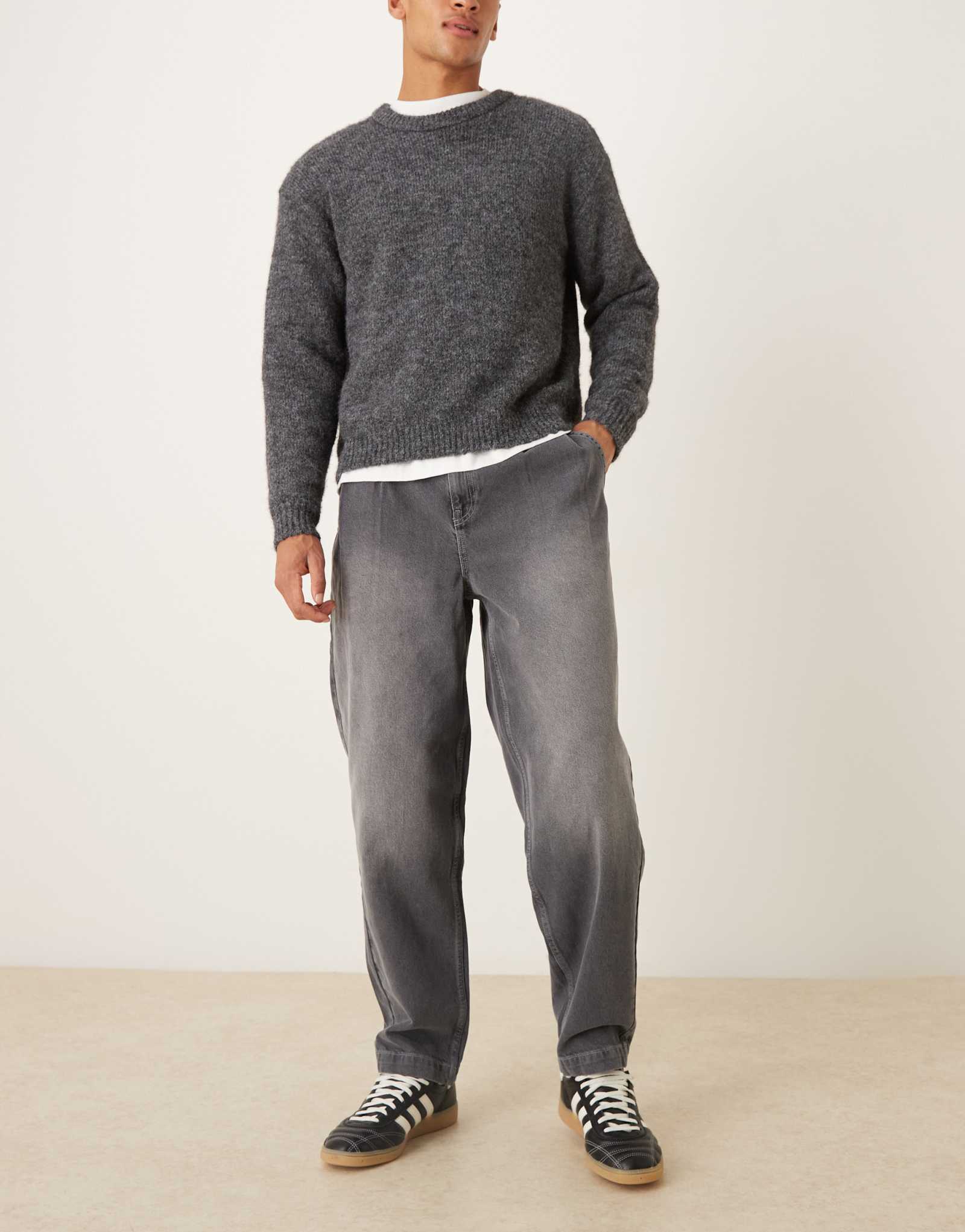 Зауженные черные джинсы оверсайз от ASOS DESIGN