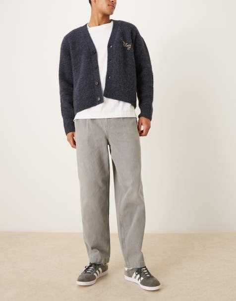 ASOS DESIGN Oversized taper grey wash jean
