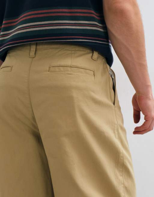ASOS DESIGN oversized tapered chino in beige with pleats, 4 of 5