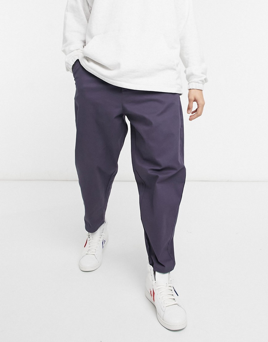 ASOS DESIGN oversized tapered chino pants in navy