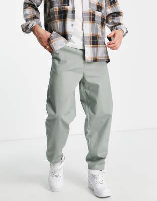 ASOS DESIGN - Oversized tapered chinos i lysegrøn