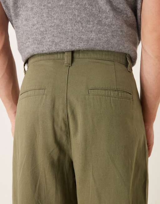 ASOS DESIGN oversized tapered chinos in khaki, 5 of 5