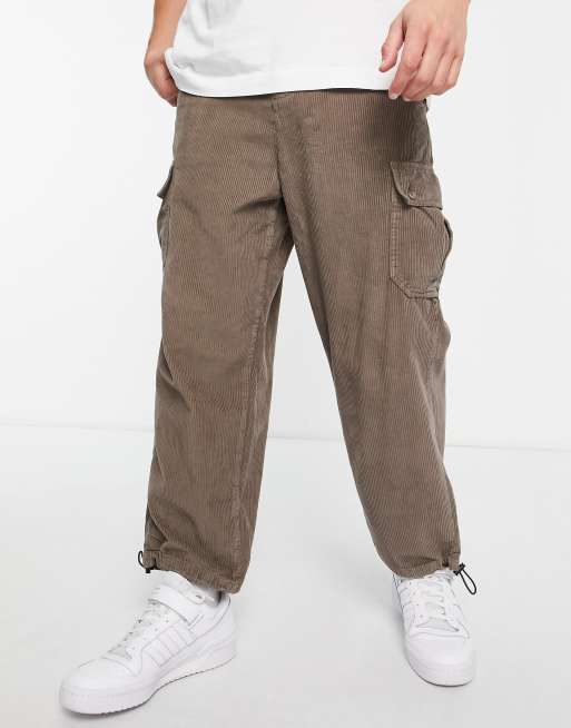 ASOS DESIGN Tall washed moto cargo pants with 3D pockets in brown