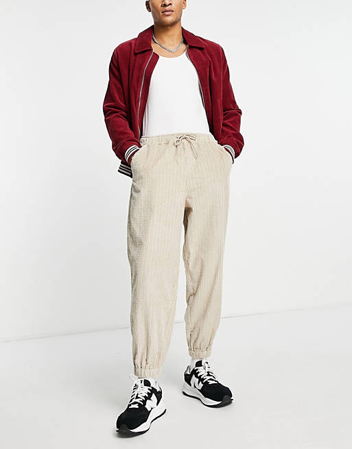 Trousers & Chinos oversized tapered cord trousers in rope effect cord 