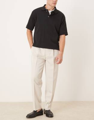 Asos Design Oversized Tapered Dress Pants With Front Pleats