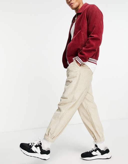 ASOS DESIGN - Oversized tapered fløjlsbukser med rebeffekt