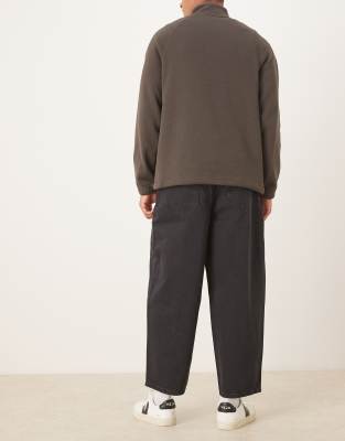 Asos Design Oversized Tapered Jeans In Black