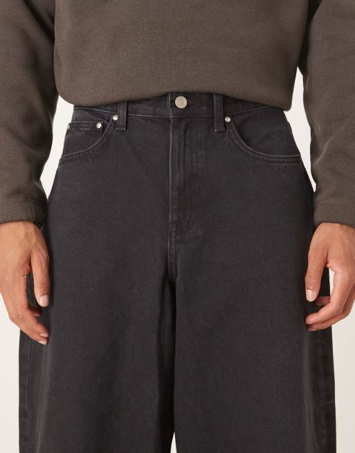ASOS DESIGN oversized tapered jeans in washed black, 5 of 5