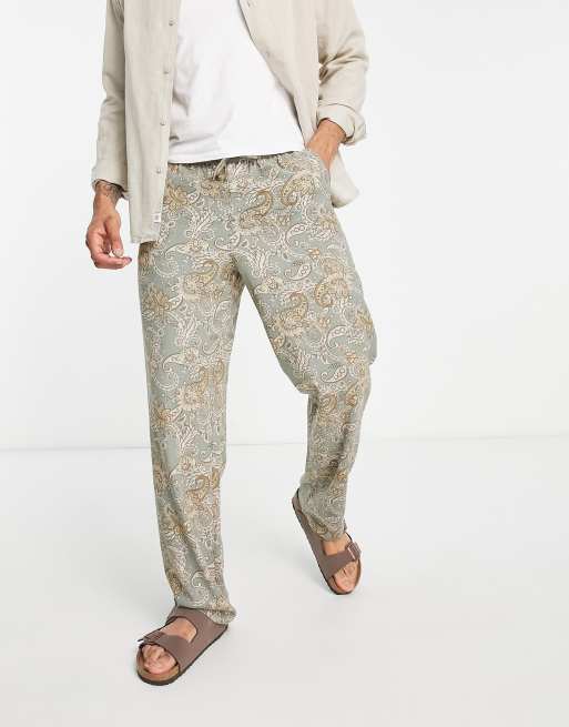 Pantalon a motif discount homme