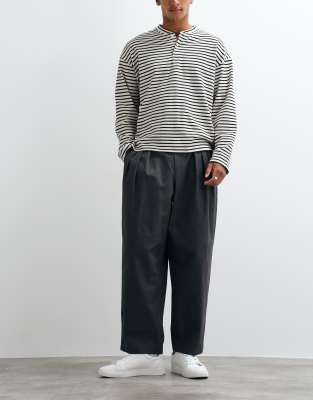 Asos Design Oversized Tapered Pants In Gray