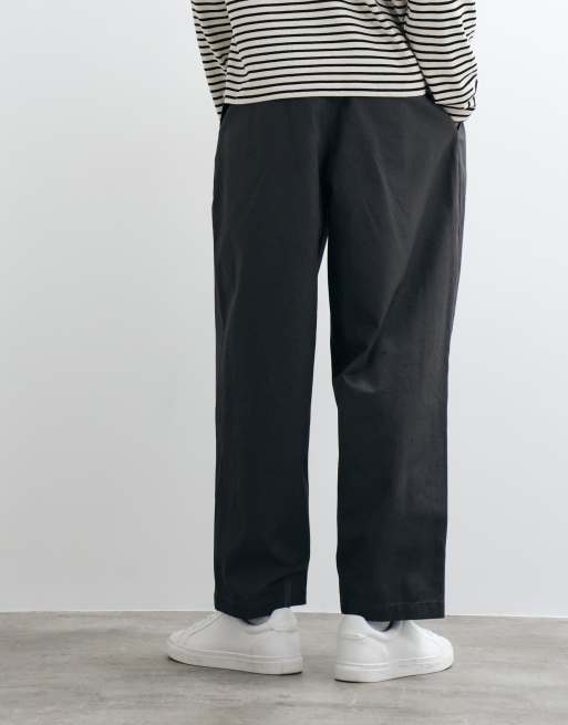 ASOS DESIGN oversized tapered pants in charcoal with triple pleat, 3 of 5