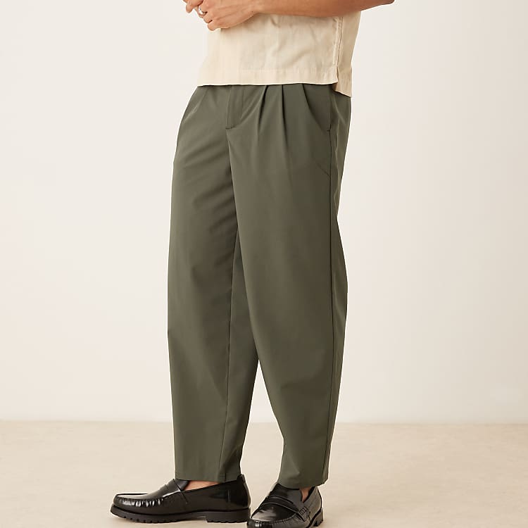 ASOS DESIGN oversized tapered pants in green | ASOS ASOS DESIGN oversized tapered pants in green | ASOS