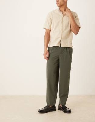 Asos Design Oversized Tapered Pants In Green