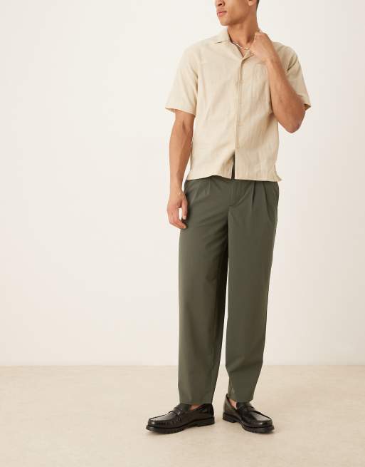 ASOS DESIGN oversized tapered pants in green, 2 of 5