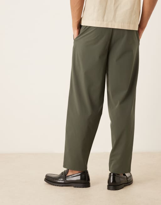ASOS DESIGN oversized tapered pants in green, 3 of 5