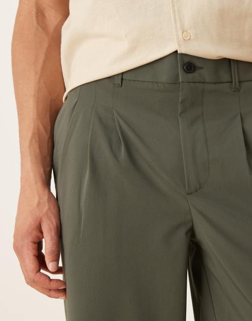 ASOS DESIGN oversized tapered pants in green, 4 of 5